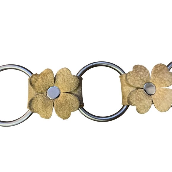 Retro Hippie Floral Suede Chain Belt Boho Festival Western Used Womens   38” - Picture 13 of 16